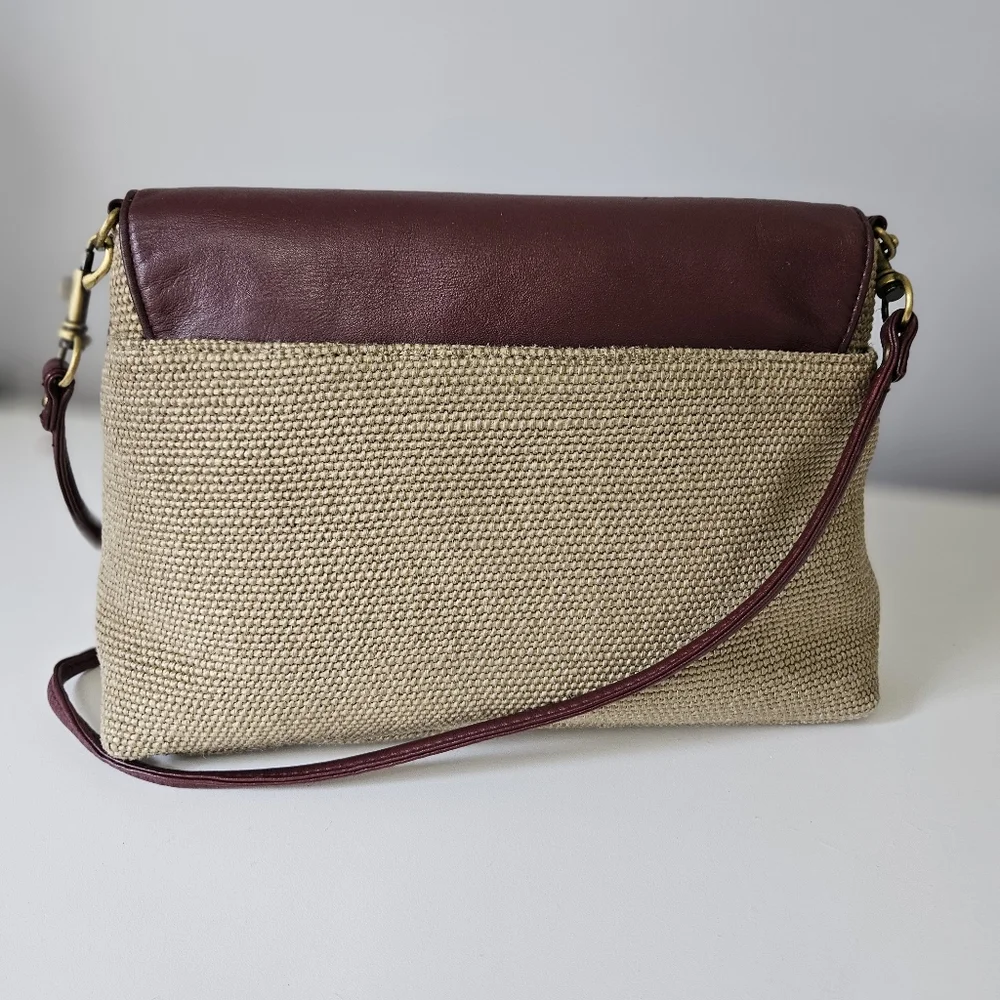 Vintage Etienne Aigner Shoulder Bag Jute & Leather Bag/ Clutch - Picture 6 of 15